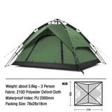 Naturehike One-touch Tent 3-4 Person Travel Family Sun Shelter Portable Automatic Fishing Tent Outdoor Picnic Camping Tent Beargoods