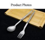 Pure Titanium Cutlery Spoon Fork Folding Outdoor Camping Home Portable Picnic Equipment Backpacking Travel Hiking Tableware Beargoods