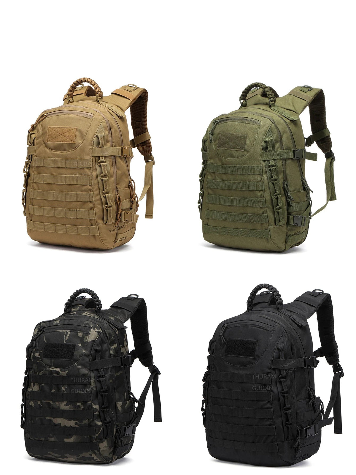 38L Tactical Backpack Style, Large Capacity Waterproof Outdoor Rucksack with MOLLE System, Hiking Camping Travel Bug Out Bag Beargoods