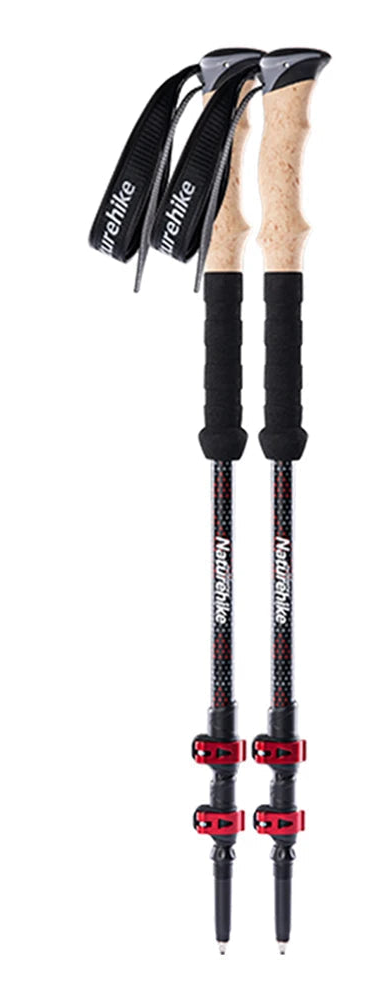 Naturehike Trekking Poles 2pcs Carbon Fiber Collapsible Telescopic Sticks Lightweight Walking Hiking Stick Climbing Stick Beargoods