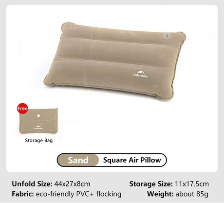 Naturehike Square Inflatable Pillow Outdoor Camping Hiking Ultralight Travel Portable Airplane Folding Pillows Soft Comfortable Beargoods