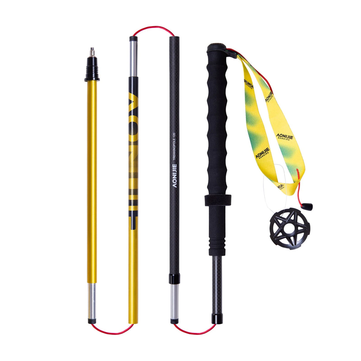 2pcs Ultralight Folding Carbon Fibre Hiking Pole Beargoods