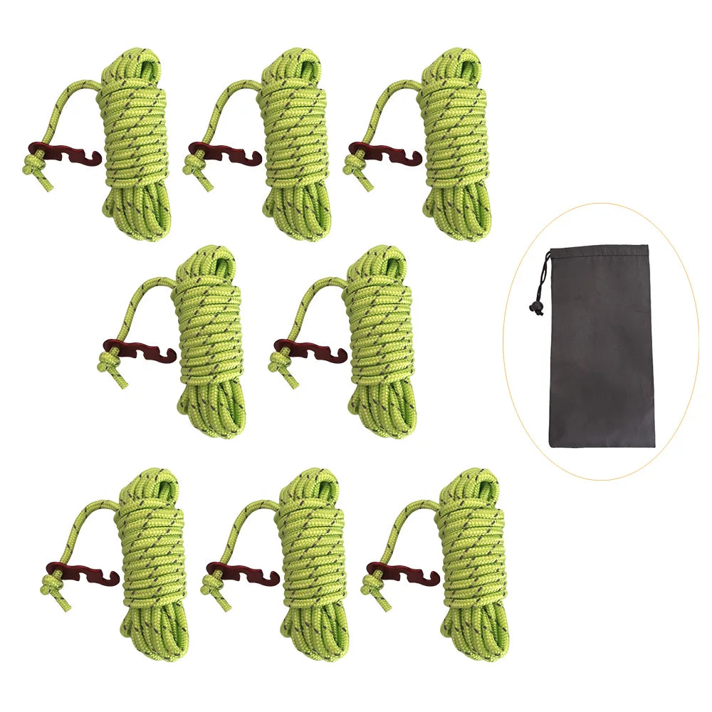 Camping Rope Reflective Outdoor Guy Lines with Aluminum Guyline Adjuster Tensioners Tent Tie Downs for Hiking Backpacking Tarp Beargoods