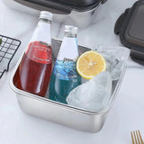 1x 304 Stainless Steel Lunch Bento Box Family Refrigerator Food Storage Containers Portable Outdoor Lunch Boxes Beargoods