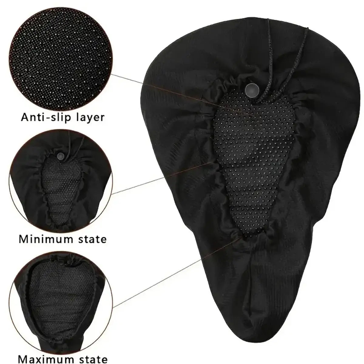 Gel Padded Bike Seat Cushion, Soft Gel Pad Bicycle Saddle Cover for Men & Women, Indoor Outdoor Cycling Comfort Accessory Beargoods