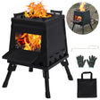 Wood Burning Stove Foldable Firewood Stove Picnic BBQ Grill Stove Heating Cooking for Outdoor Hiking Camping Beargoods