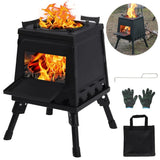 Wood Burning Stove Foldable Firewood Stove Picnic BBQ Grill Stove Heating Cooking for Outdoor Hiking Camping Beargoods