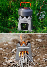 Tiartisan Titanium Outdoor Foldable Wood Stove Hiking Picnic Ultralight Portable Fire Burner Stove Multi-purpose Camping gear Beargoods
