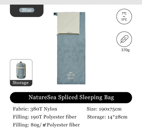 Naturehike Outdoor Sleeping Bag Ultralight Winter Envelope Spliceable Sleeping Bag for Camping Adult Waterproof Cotton Quilt Beargoods