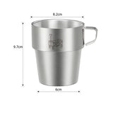 4 Pack Stainless Steel Camping Cups with Handle 10 oz Double Wall Stackable Camping Coffee Mugs with Mesh Bag for Outdoor Travel Beargoods