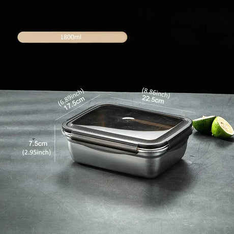 1x 304 Stainless Steel Lunch Bento Box Family Refrigerator Food Storage Containers Portable Outdoor Lunch Boxes Beargoods