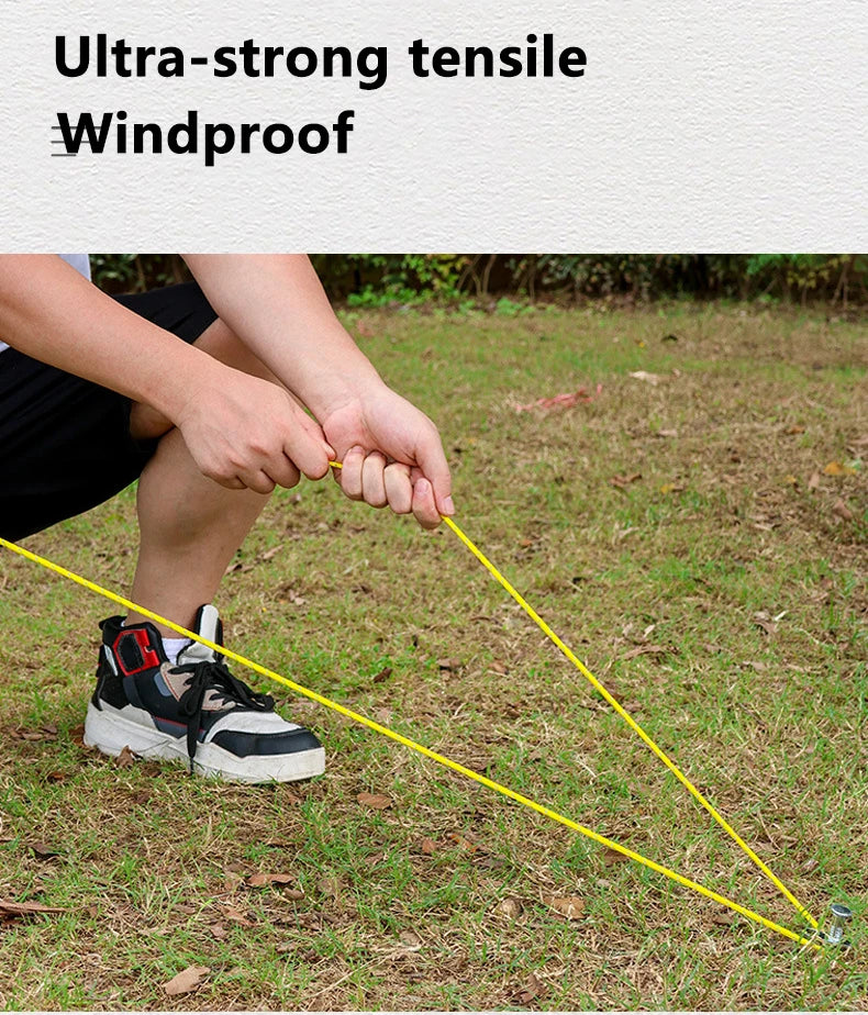 4M Durable Tent Rope Luminous High Reflective Tent Rope with Buckle Multi-Function Sturdy Tent Rope for Outdoor/Beach/Camping Beargoods