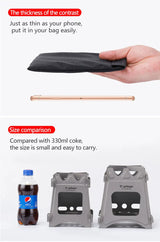 Tiartisan Titanium Outdoor Foldable Wood Stove Hiking Picnic Ultralight Portable Fire Burner Stove Multi-purpose Camping gear Beargoods