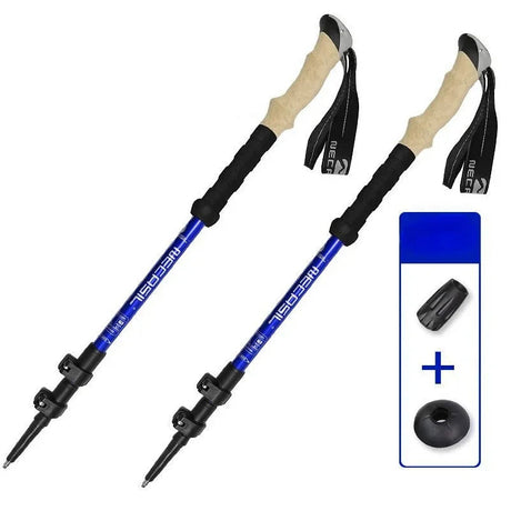 2PCS Trekking Poles Walking Sticks Alpenstock Telescopic Ultralight Premium Adjustable with Quick Lock Hiking Cane Beargoods