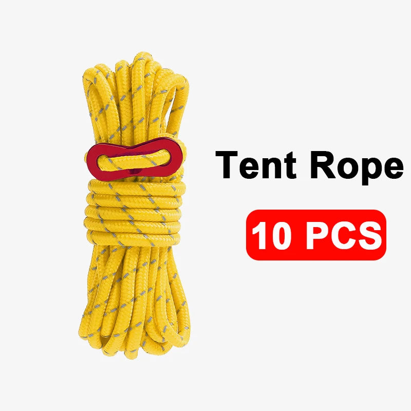 4M Durable Tent Rope Luminous High Reflective Tent Rope with Buckle Multi-Function Sturdy Tent Rope for Outdoor/Beach/Camping Beargoods