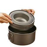 Titanium Outdoor Pot Set Picnic Camping Set Tableware Foldable Lightweight Portable Soup Pot Cooking Pot Set Beargoods