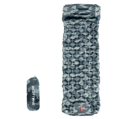 WESTTUNE Camping Inflatable Mattress Ultralight Outdoor Sleeping Pad with Pillow Built-in Pump Air Mat for Backpacking Hiking Beargoods