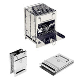 Portable Camping Wood Burning Stove Folding Camp Stove Stainless Steel Campfire Stove for Outdoor Cooking Picnic Hiking BB Beargoods