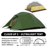 Naturehike Cloud Up 1 2 3 Person Camping Tent Ultralight Waterproof Trekking Tents Hiking Backpacking Shelter Tent Travel Tent Beargoods