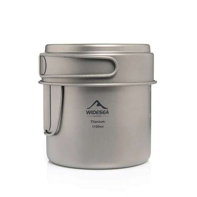 WIDESEA Pure Titanium Ultralight Foldable Camp Pot Set for Outdoor Cooking Lightweight Durable Kitchen Gear for Camping Beargoods