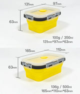 1 PCS Silicone Folding Lunch Box Food Grade Square Portable Microwave Oven Lunch Box Outdoor Travel Picnic Preservation Box Beargoods