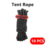 4M Durable Tent Rope Luminous High Reflective Tent Rope with Buckle Multi-Function Sturdy Tent Rope for Outdoor/Beach/Camping Beargoods