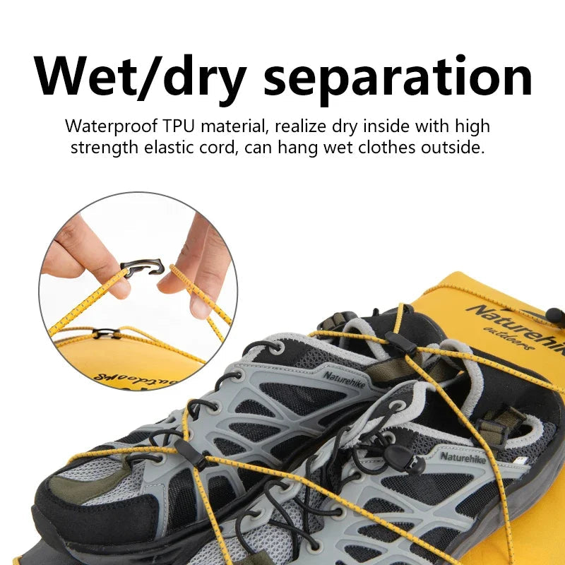 Naturehike Outdoor Waterproof Bag Wet & Dry Separation Outdoor Portable 20-40L Large Capacity Trail Bags Diving Backpack Beargoods