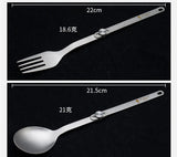 Pure Titanium Cutlery Spoon Fork Folding Outdoor Camping Home Portable Picnic Equipment Backpacking Travel Hiking Tableware Beargoods