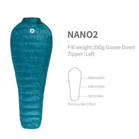 AEGISMAX Nano2 Upgrade 0 Degree 800FP Goose Down Sleeping Bag Outdoor Ultralight Camping Hiking Sleeping Bag for Men & Women Beargoods