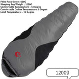 JUNGLE KING CY660 4 Seasons 3 Kinds of Thickness Camping Travel Hiking White Duck Down Feather Filled Mummy Down Sleeping Bags Beargoods