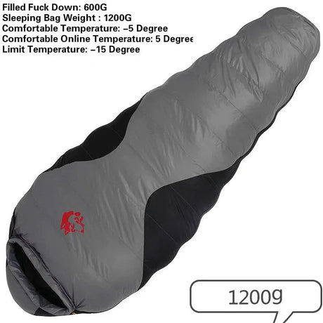 JUNGLE KING CY660 4 Seasons 3 Kinds of Thickness Camping Travel Hiking White Duck Down Feather Filled Mummy Down Sleeping Bags Beargoods