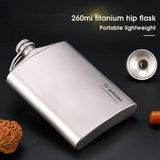 Titanium Hip Flask With Funnel 200ml/260ml