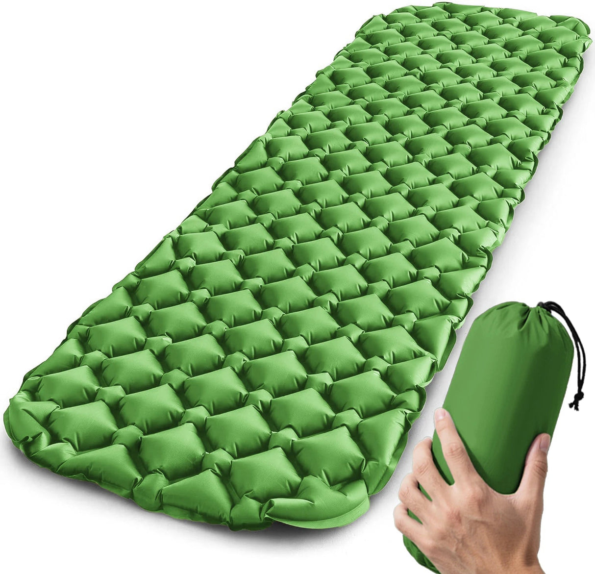 Outdoor Sleeping Pad Camping Inflatable Mattress Ultralight Air Cushion Travel Mat Folding Bed No Headrest For Travel Hiking Beargoods