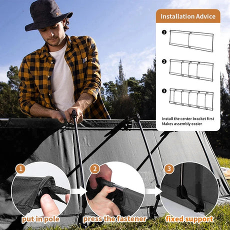 Naturehike XJC05 Camping Folding Bed Ultra Light Supplies Camping Bed Folding Cot Outdoor Hiking Supplies Bed Portable NH20JJ001 Beargoods