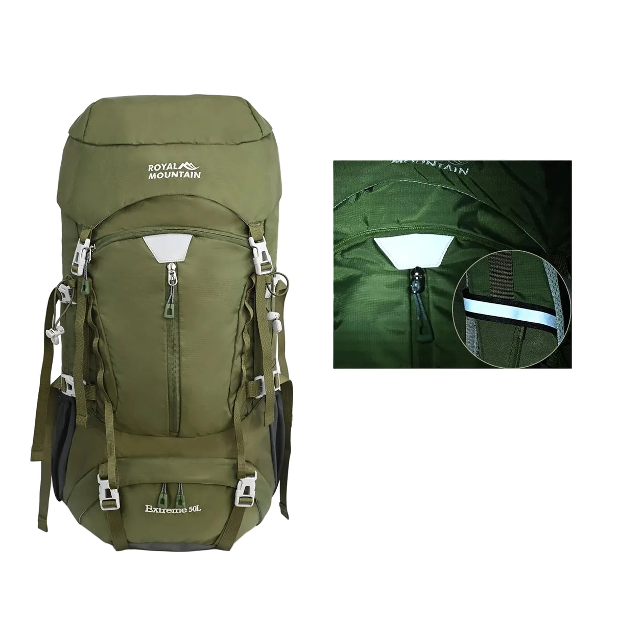 50L Hiking Backpack, Water-Resistant Nylon Bag, Large-Capacity Dual-Shoulder Bag for Trekking, Sports, and Functional Outdoor Beargoods