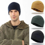 Men Beanie Marines Cycling Cap Hiking Winter Solid Color Soft Warm Hat Polar Fleece Thickened Military Army Windproof Outdoor Beargoods