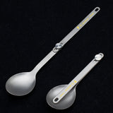 Pure Titanium Cutlery Spoon Fork Folding Outdoor Camping Home Portable Picnic Equipment Backpacking Travel Hiking Tableware Beargoods