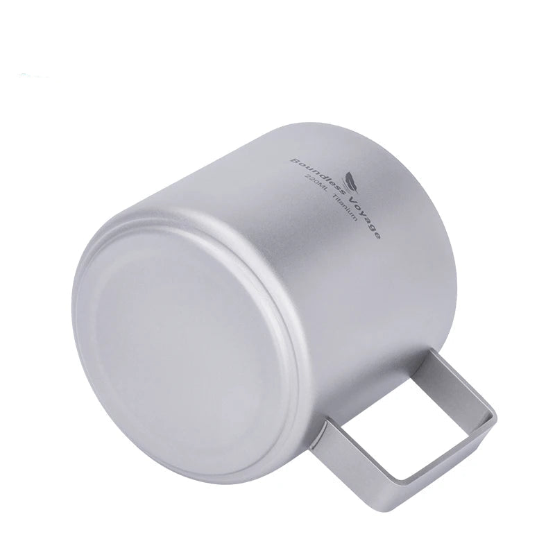 Boundless Voyage Titanium Double Wall Coffee Cup 220ML Camping Mug Mini Outdoor Tableware Ti3052D Beargoods