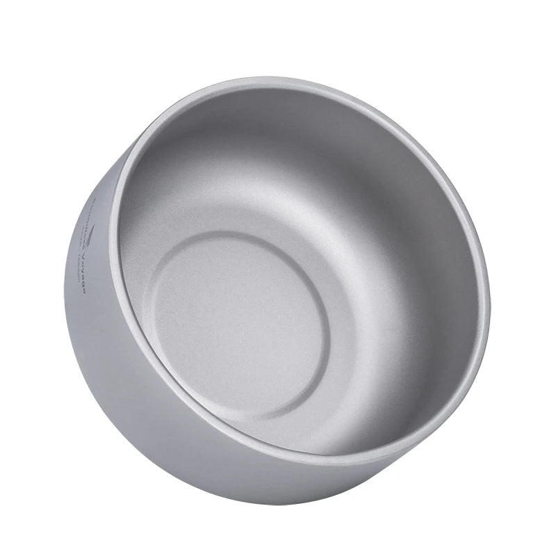 Boundless Voyage Titanium Camping Rice Bowl Non Slip Double Layer Anti-hot Outdoor Camping Kitchen Tableware Food Container Beargoods