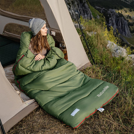 Naturehike Cotton Sleeping Bag Ultralight Waterproof Envelope Sleeping Bag for Camping Hiking Travel Winter Outdoor Beargoods