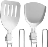 Folding Spatula Spoon Shovel Food Turner Portable 304 StainlessSteel Outdoor Camping BBQ Cooking Tableware Picnic Supplies ﻿ Beargoods