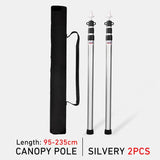 WESTTUNE 2PCS Camping Canopy Pole Aluminum Alloy Telescopic Tent Support Foldable Beach Shelter Awning Pole for Outdoor Beargoods