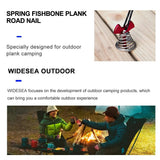 Widesea 4Pcs/set Camping Adjustable Plank Spiral Shaped Fish Bone Deck Carabiner Wind Rope Buckles Tent Stakes Hook Board Peg Beargoods