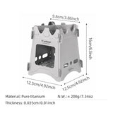 Tiartisan Titanium Outdoor Foldable Wood Stove Hiking Picnic Ultralight Portable Fire Burner Stove Multi-purpose Camping gear Beargoods