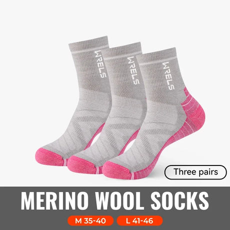 WRELS 1/2/3pairs Merino Wool Socks Thermal Warm Winter High Elastic Thick Hiking Socks Moisture Absorption Wool Sports Socks Beargoods
