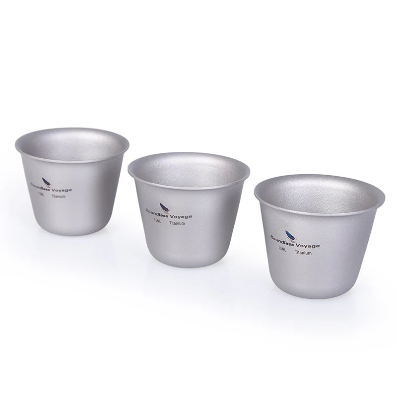 Boundless Voyage 3pcs Titanium Cup Set Mini Wine Glasses for Outdoor Camping Picnic Drinkware Tea Sake Mugs Party Flask Flagon Beargoods