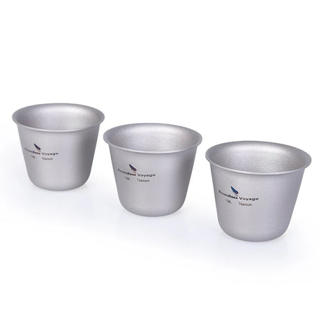 Boundless Voyage 3pcs Titanium Cup Set Mini Wine Glasses for Outdoor Camping Picnic Drinkware Tea Sake Mugs Party Flask Flagon Beargoods