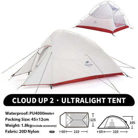Naturehike Cloud Up 1 2 3 Person Camping Tent Ultralight Waterproof Trekking Tents Hiking Backpacking Shelter Tent Travel Tent Beargoods