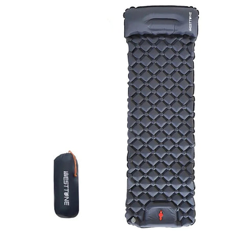WESTTUNE Camping Inflatable Mattress Ultralight Outdoor Sleeping Pad with Pillow Built-in Pump Air Mat for Backpacking Hiking Beargoods