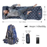 WESTTUNE Camping Inflatable Mattress Ultralight Outdoor Sleeping Pad with Pillow Built-in Pump Air Mat for Backpacking Hiking Beargoods